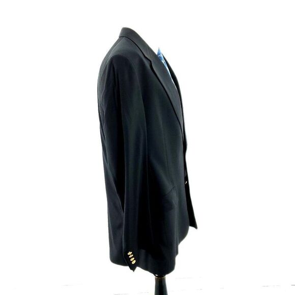 Hart Schaffner Marx Gold Trumpeter Nordstrom Wool 2 Gold Button Blazer 42L Black - Picture 7 of 11